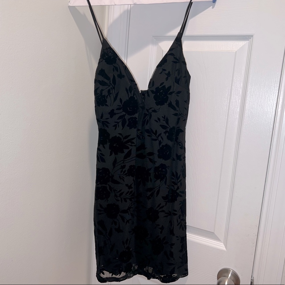 Windsor Mini Dress with Velvet Flowers